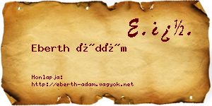 Eberth Ádám névjegykártya